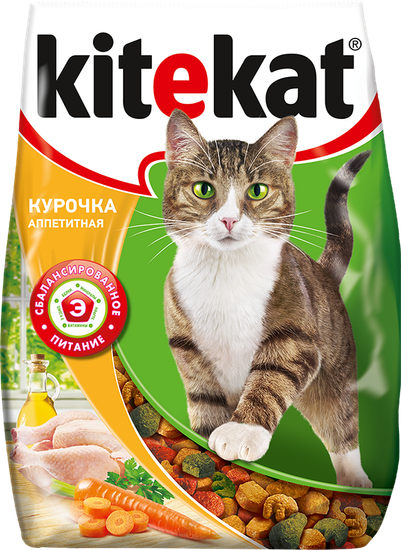 Kitekat Аппетитная курочка корм для взрослых кошек с курицей