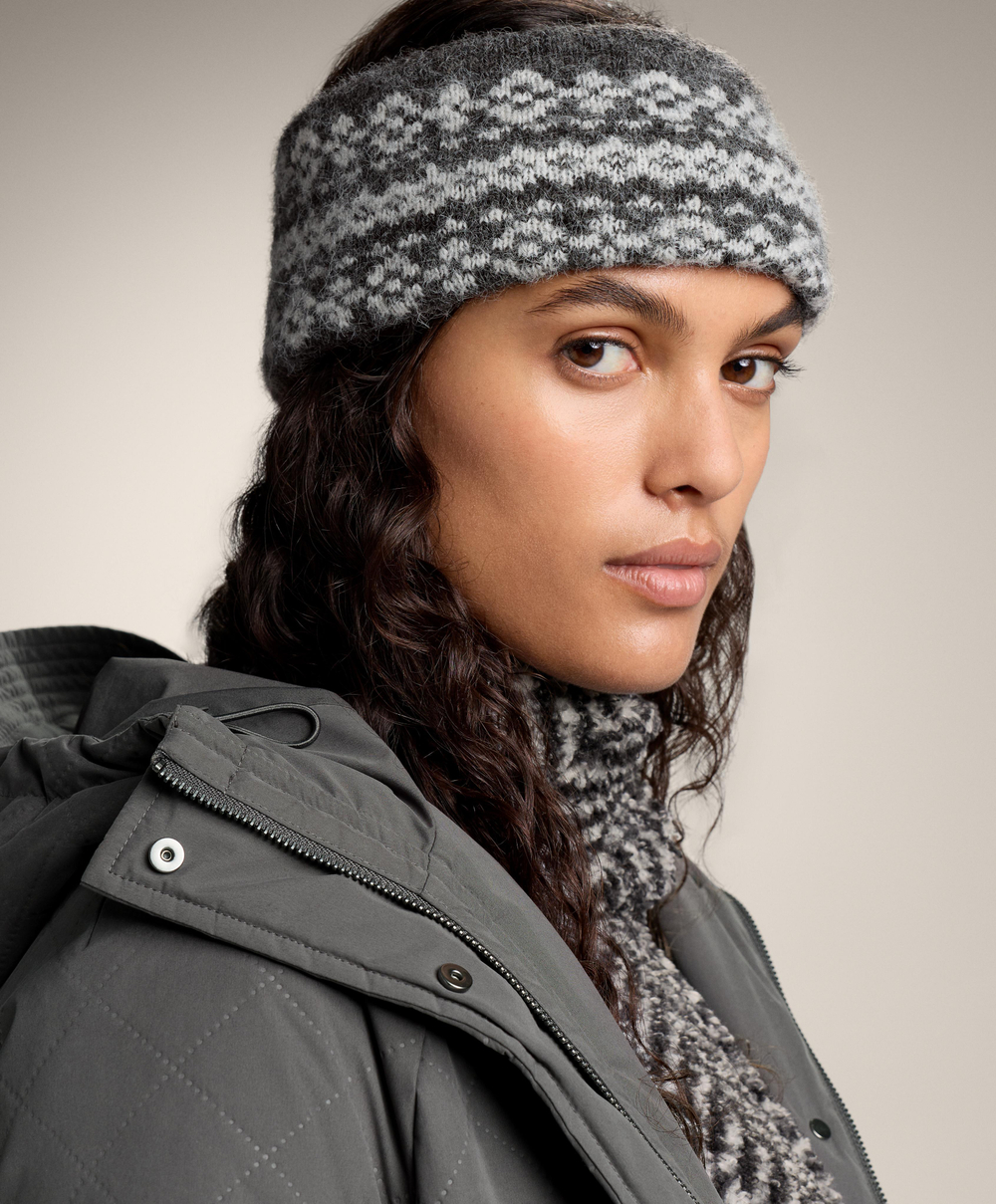 Oysho Жаккардовая повязка на голову, антрацитовый