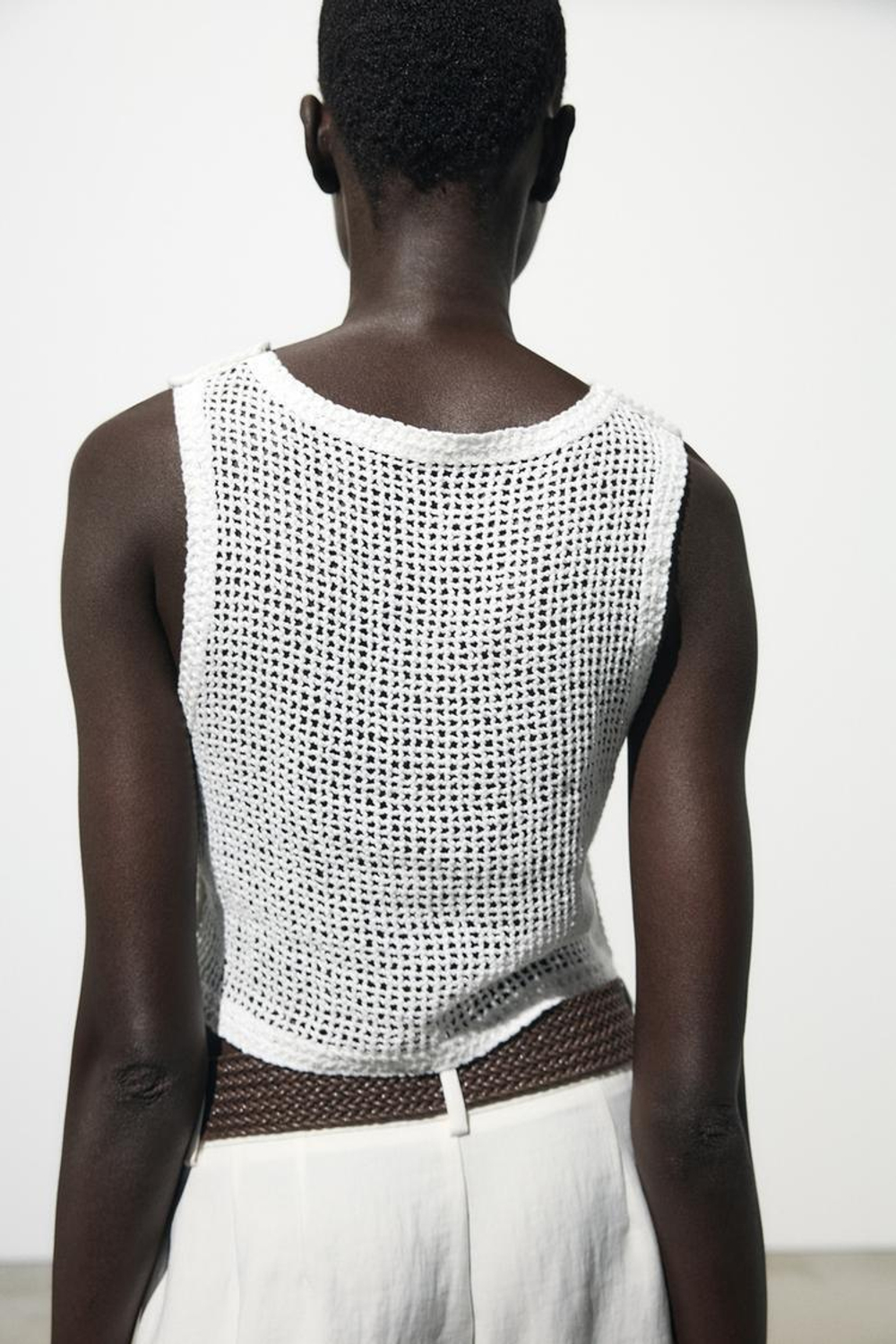 ZARA ТОП С ВЫШИВКОЙ, БЕЛЫЙ