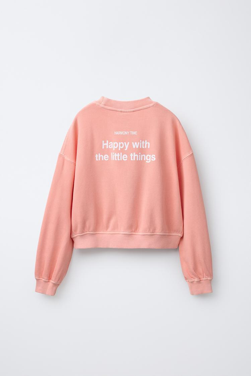 ZARA КОМПЛЕКТ ИЗ ТОЛСТОВКИ И ШОРТОВ С НАДПИСЬЮ, ПЕРСИКОВЫЙ