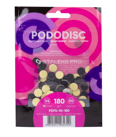 Сменные файлы на мягкой основе для педикюрного диска PODODISC STALEKS PRO XS 180 грит (50 шт)
