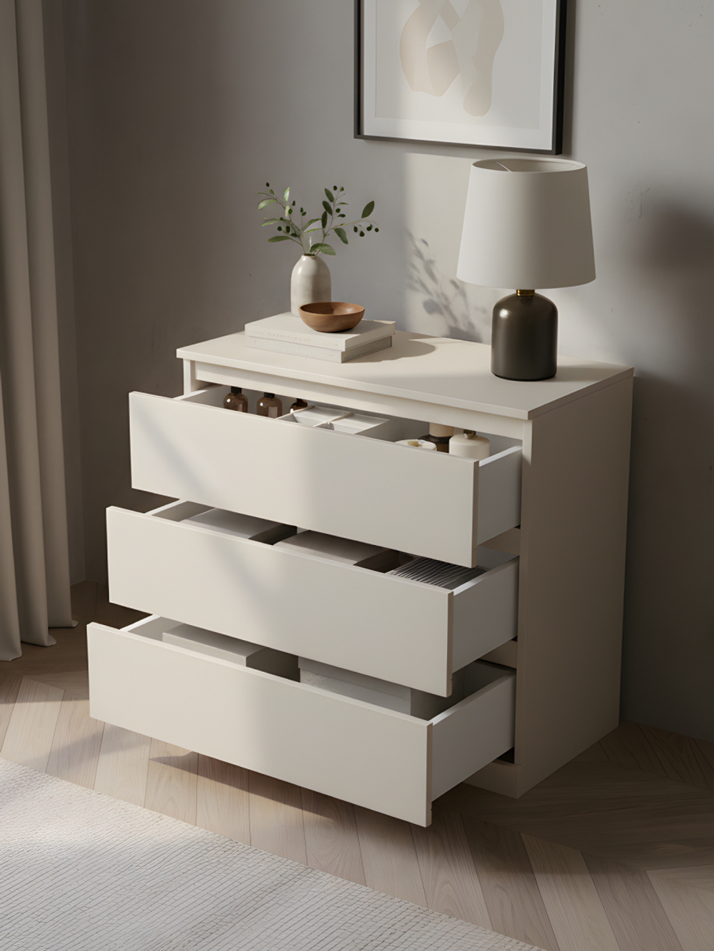 Комод для одежды Марм 70х35х67 см с 3 ящиками без скосов