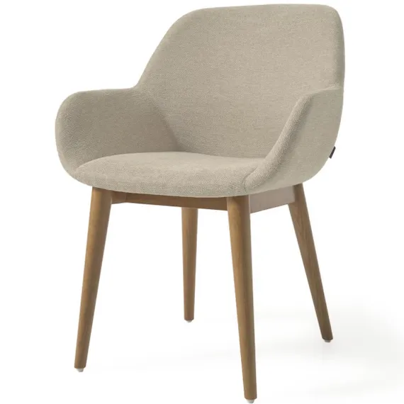 Стул Konna бежевый, ножки темный ясень