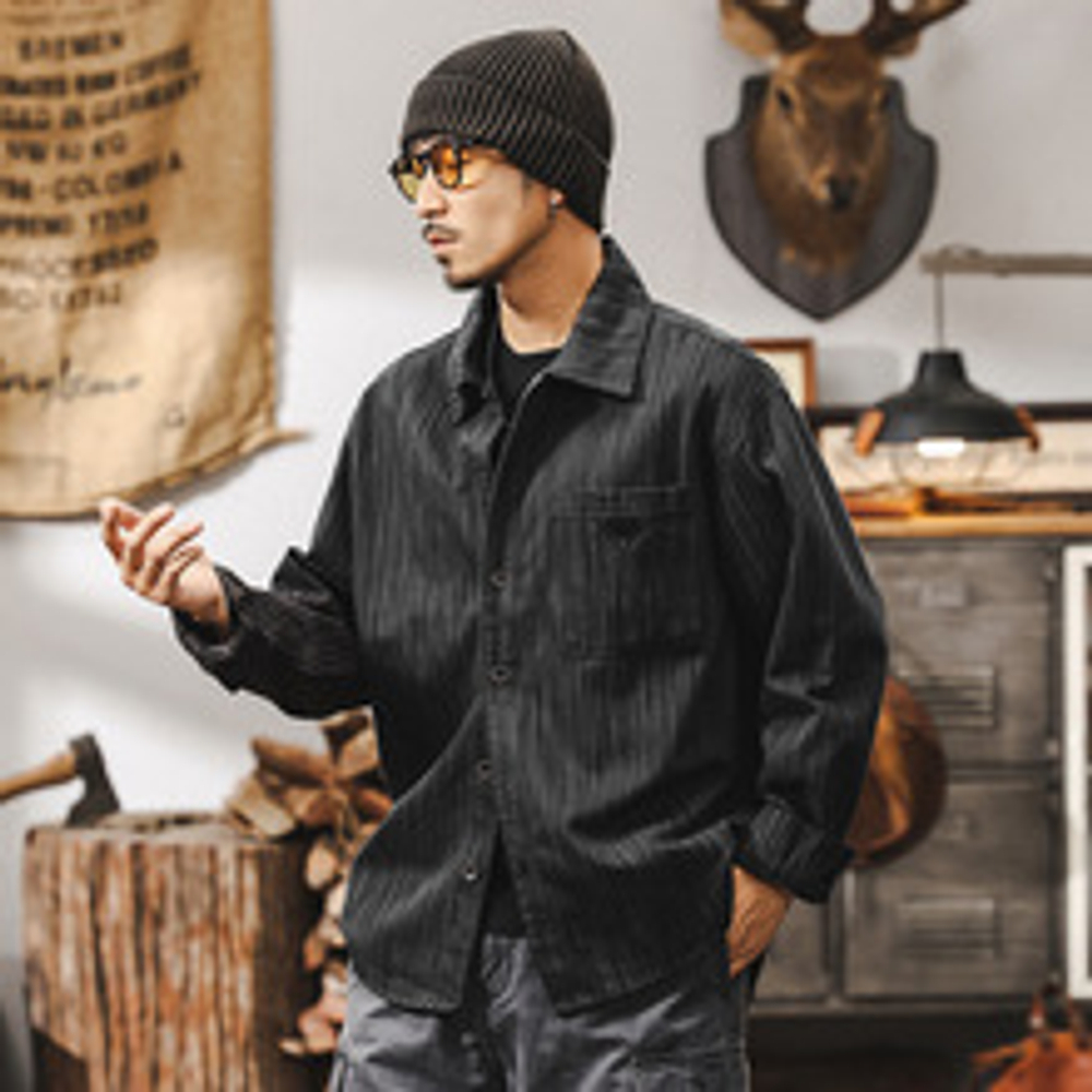 Рубашка мужская из бамбука длинный рукав весна