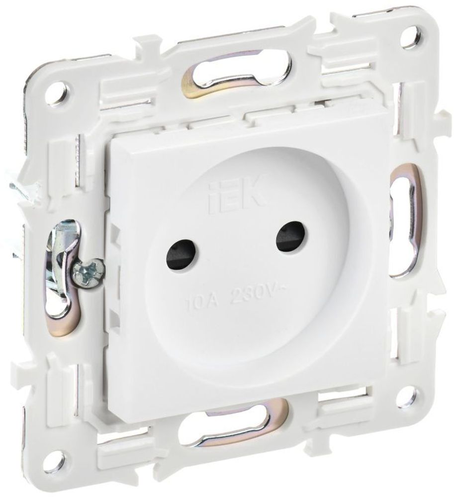 Розетка SKANDY 10А без заземл. защ. шторки SK-R01W арктич. бел. IEK SK-R13-10-K01