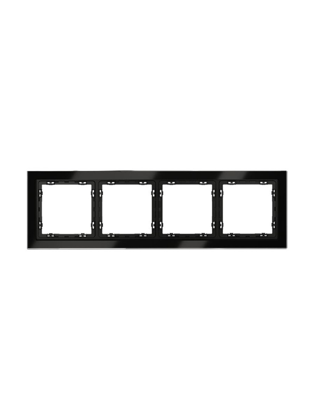 Рамка 4-м S70 стеклян. черн. Voltum VLS110408