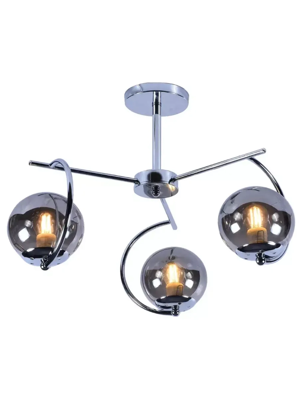 Люстра потолочная BALLI  E27*3*60W хром,дымчатый