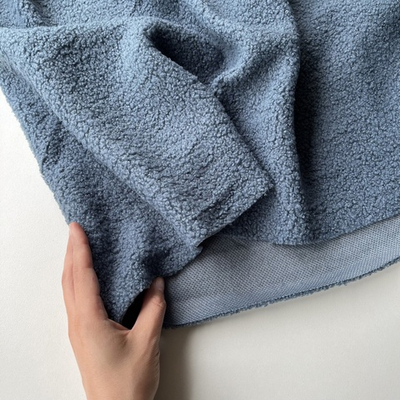 Трикотажный барашек/Букле Стальной синий