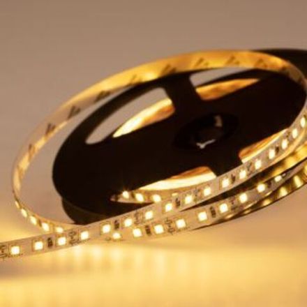 LED лента 12 В, 8 мм, IP23, SMD 2835, 120 LED/m, 12 V,  цвет свечения теплый белый (3000 K)