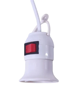 Патрон подвесной е27 с выключателем и шнуром 3 м, патрон для лампы с выключателем для рассады и фитолампы.