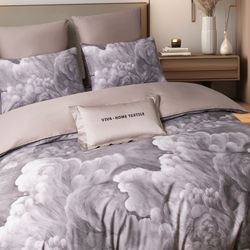 Комплект постельного белья Сатин Премиум «Дымчатый шёлк»