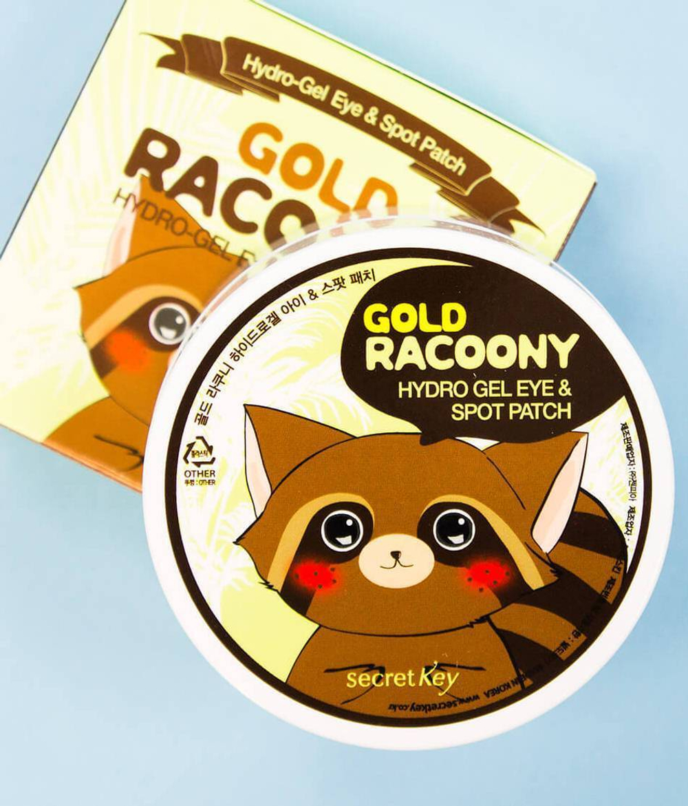 Гидрогелевые патчи с частичками золота Secret Key Gold Racoony Hydrogel Eye & Spot Patch