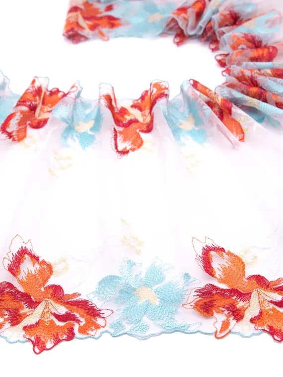 05-118 Вышивка на неэл. сетке 31 см, Лед и пламя, белый/голубой/красный/оранжевый