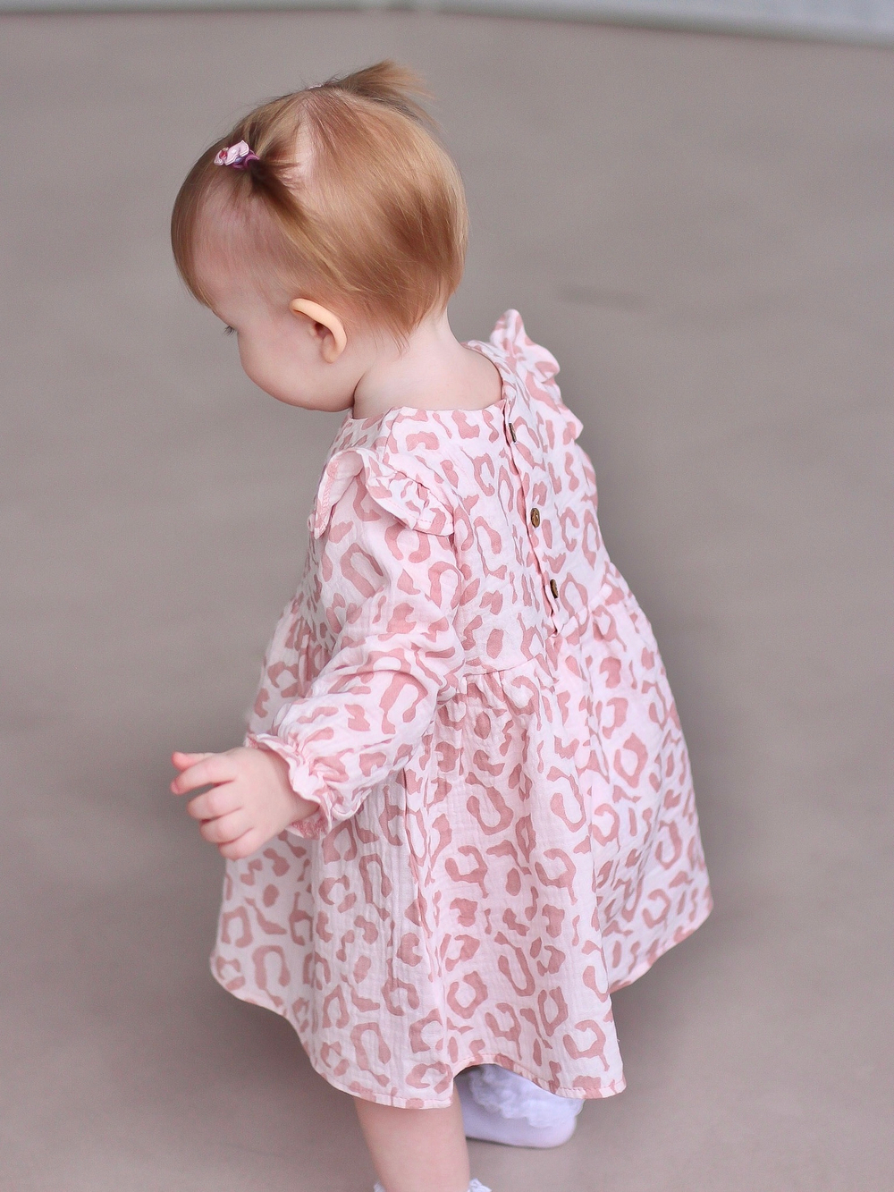 Платье с рукавом из муслина «Пудровый Лео»