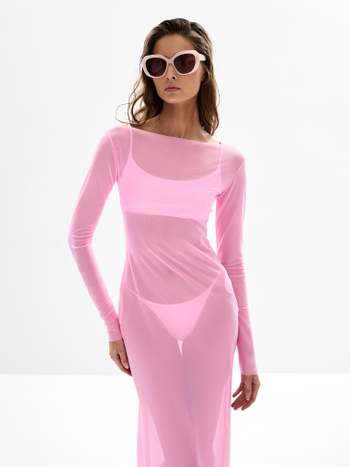 №044 Платье-сетка (розовый)