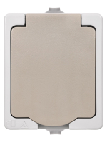 Розетка 2П+З открытой установки IP54 16А серая "Вуокса" TDM SQ1803-0007