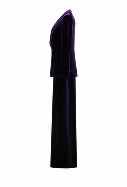 Костюм брючный бархатный фиолетовый 18-02-24 SS