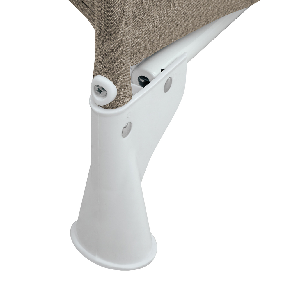 Манеж-кровать "Fortuna", лен, 2 уровня, москитка, 2 кольца, (Indigo) (бежевый)