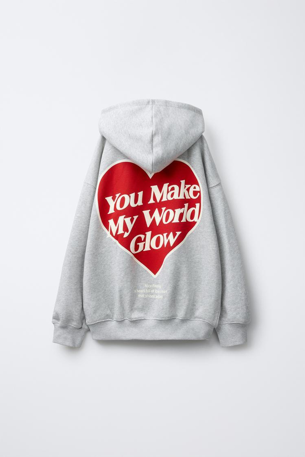 ZARA ХУДИ С ПРИНТОМ «СЕРДЦЕ», СЕРЫЙ МЕЛАНЖ