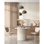 Стул обеденный Gigi серо-бежевый букле кремовые ножки