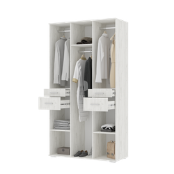 НЕЛЬСОН-2 Шкаф 3-х дверный Дуб крафт белый / Дуб крафт белый