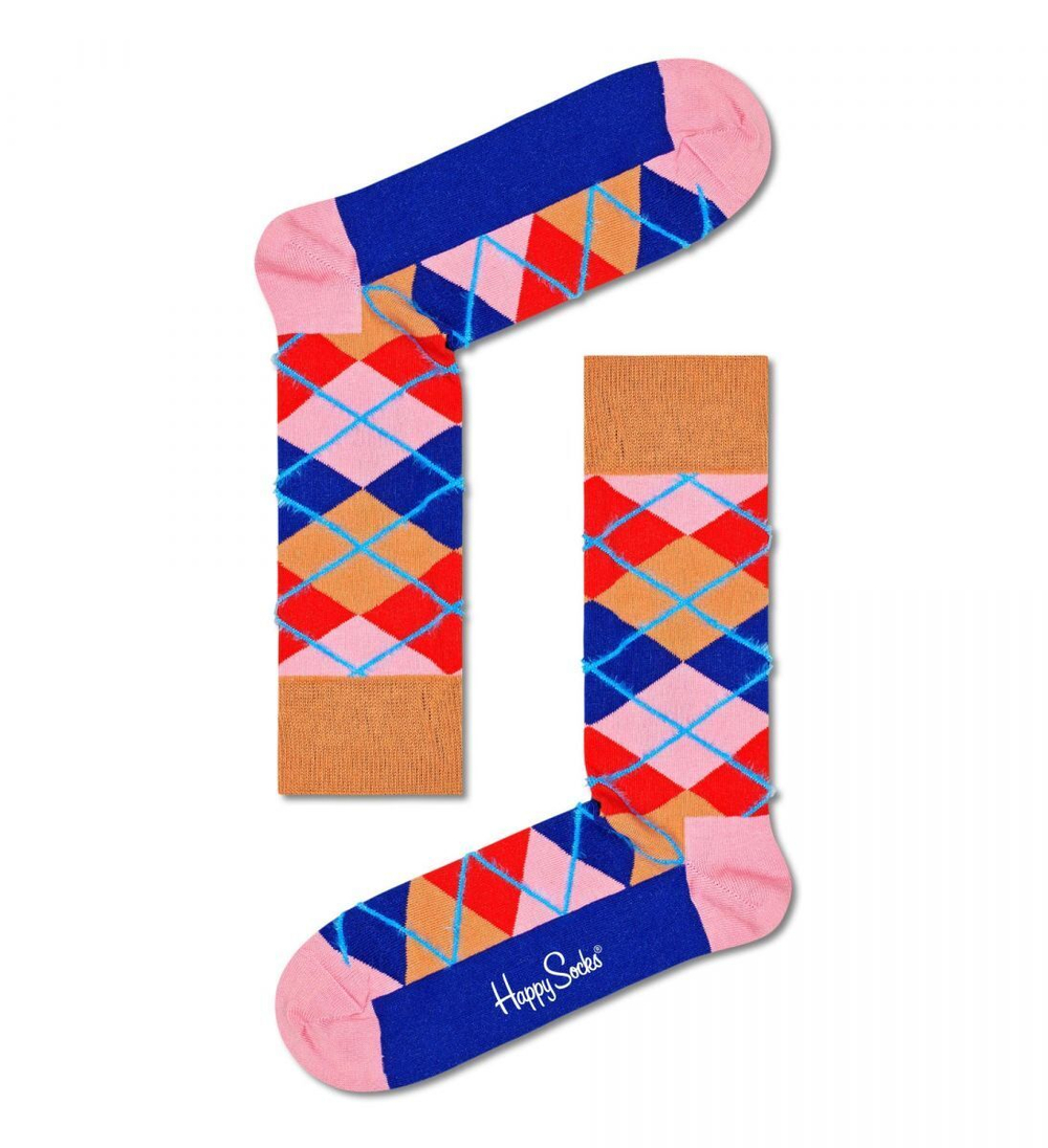Розовые носки унисекс Argyle Sock с цветными клетками (Размер: 29) (Цвет: розовый)