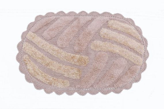 NANCY (капучино) Набор ков. для ванной кружевной 60х100 и 50х70