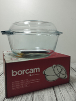 Кастрюля БОРКАМ круглая стекл кр 1,45л 59023