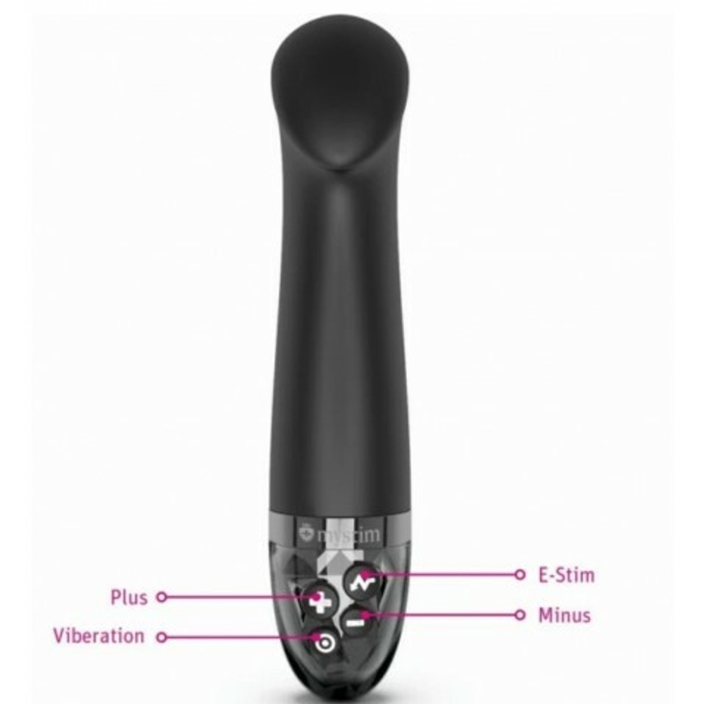 Вибратор Mystim Right on Ron с электростимуляцией, черный