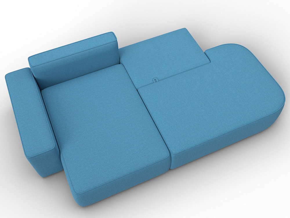 Диван угловой Лига-065 угол левый РОГОЖКА Амур 10 голубой