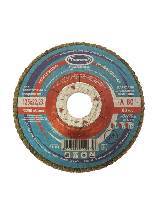 КЛТ1 125х22 А80 (14А 20/Р80) PROF Lкруг лепестковый (10 шт)