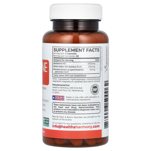Healths Harmony, Berberine HCL +, 60 капсул