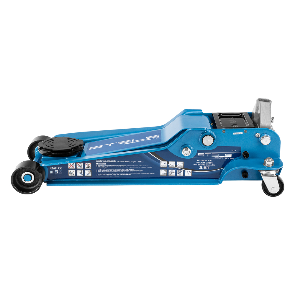 Домкрат гидравл. подкатной, быстр.подъем, 3,5т LOW PROFILE QUICK LIFT, 100-565 мм, проф Stels