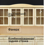 Dipriz Шкаф Лена 4-дверный из сосны, с полками (верхняя часть буфета Лена), прозрачный лак