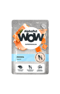 АльфаПет WOW 85г пауч лосось паштет для беременных, кормящих кошек и котят