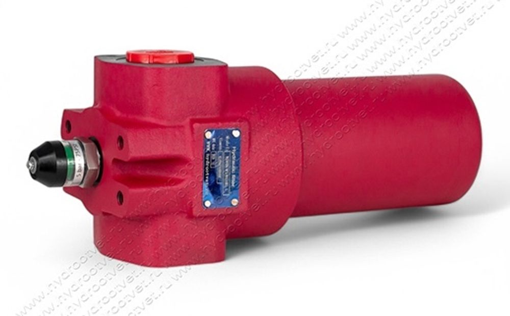 WKDFBN/HC240G10B1.1 - Напорный фильтр гидравлический одинарный модели DF тонкость фильтрации 10 мкм, типоразмер 240, вид присоединения: резьба G11/4, материал корпуса - чугун, рабочее давление до 420 бар, визуальный индикатор загрязнения