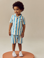 Рубашка с коротким рукавом и шорты в комплекте для мальчика Next E63-609, Синий, Кремовый