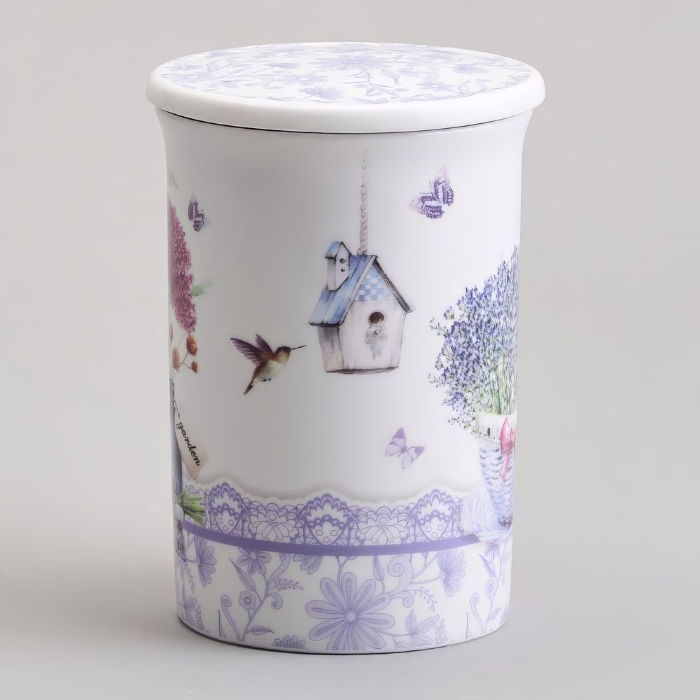 КРУЖКА ЗАВАРОЧНАЯ С МЕТАЛЛ. СИТОМ И ФАРФОР. КРЫШКОЙ 320 МЛ