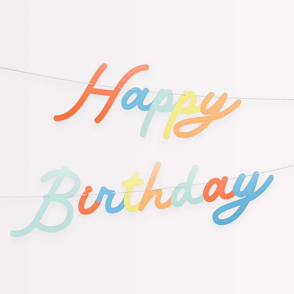 Гирлянда цветная "Happy Birthday + цифры"