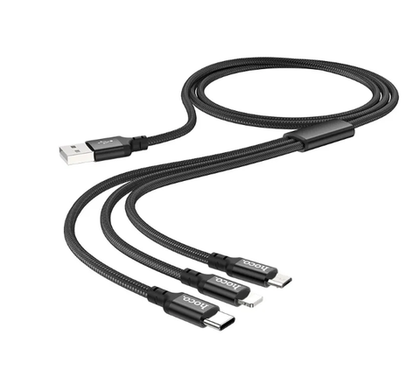 USB cable (3 в 1) micro/micro/SD card hoco gold