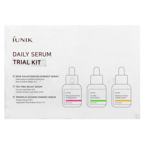 iUNIK, Daily Serum Trial Kit, 3 Piece Set