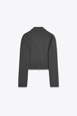 ZARA УКОРОЧЕННЫЙ ЖАКЕТ, СЕРЫЙ