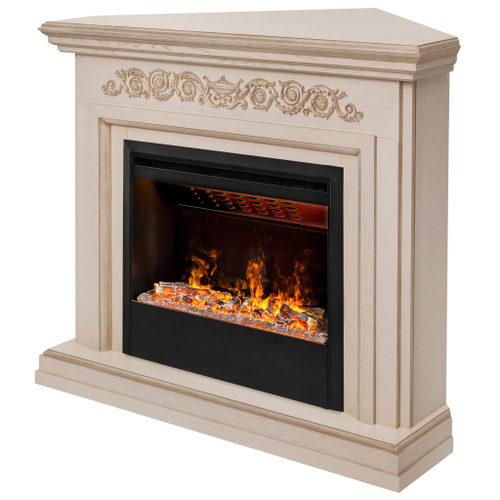 Каминокомплект Real Flame Leticia Corner 26 WT-619G с очагом 3D Helios 26 SBG (угловой)