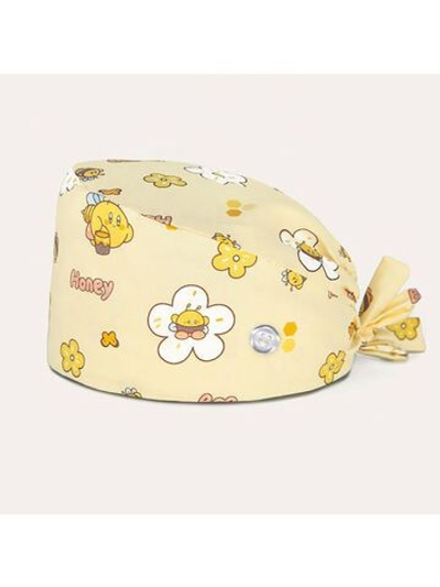 Шапочка медицинская, принт "Honey", желтый