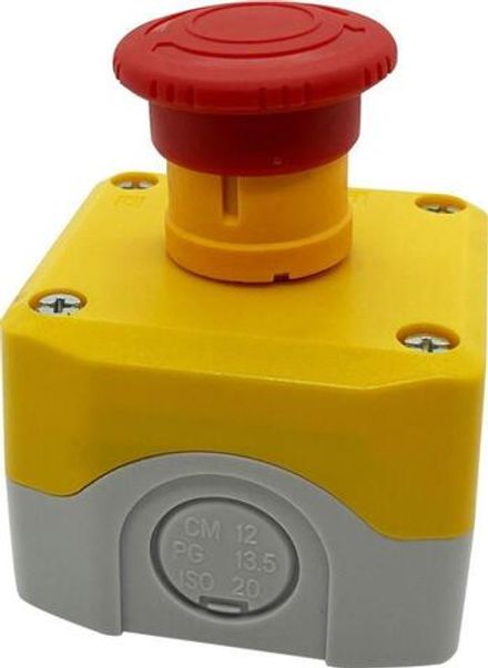 Пост кнопочный 1 отверстие с кнопкой аварийной ост. жел. SE SALK178