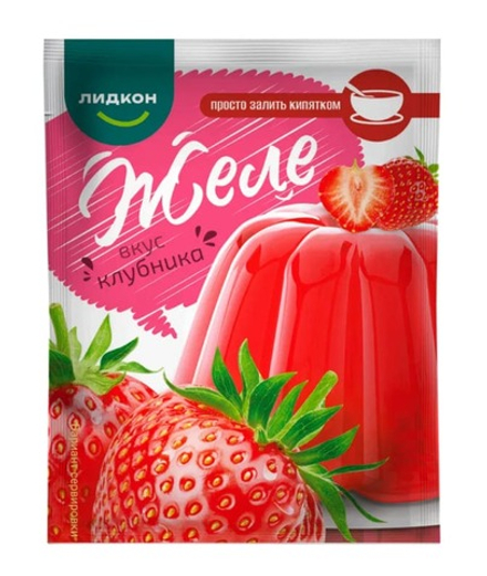 Желе вкус "Клубника" 80г. Лидкон