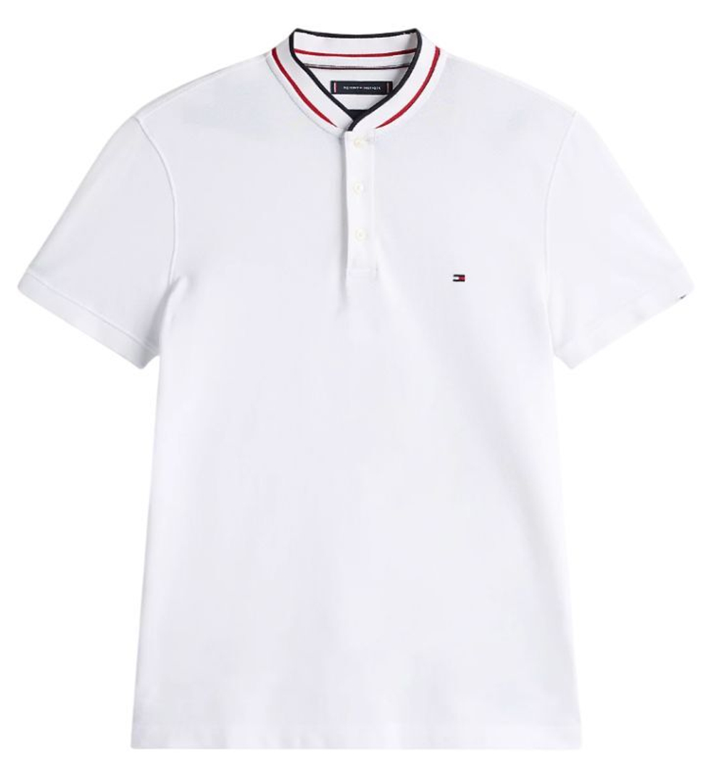 Мужское теннисное поло Tommy Hilfiger Mao Tipped Slim - белый