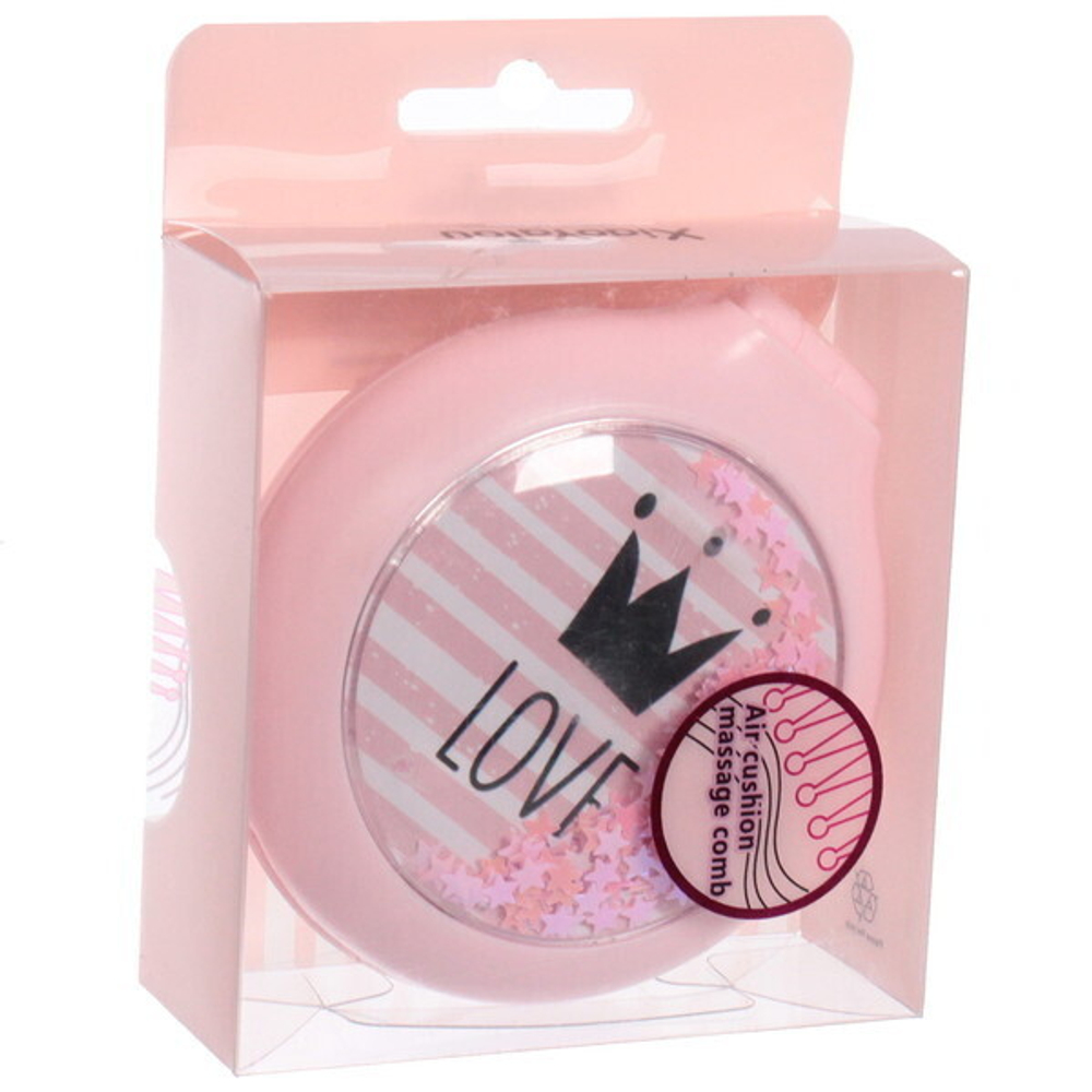 Расческа массажная складная с зеркалом, круглая «Monaco - Princess», микс 4 цвета, 7 см (коробка PVC)