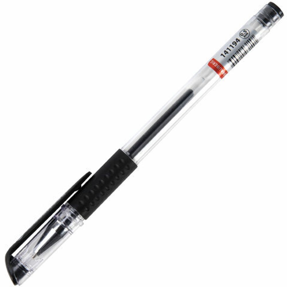 Ручка гелевая с грипом BRAUBERG "Number One", ЧЕРНАЯ, узел 0,5 мм, линия письма 0,35 мм, 141194