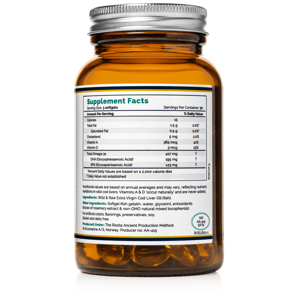 Extra Virgin Cod Liver Oil 90 Softgels Rosita